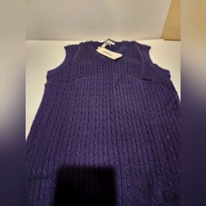 Locachy Man's Vintage Loose V Neck Sleeveless Cable Knit Preppy Style Pullover